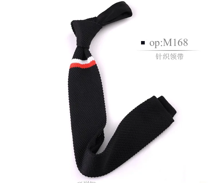Men's Knitted Knit Leisure Striped Tie Classic Plain Corner Neck Ties For Men Skinny 5cm Normal Necktie Woven Designer Cravat