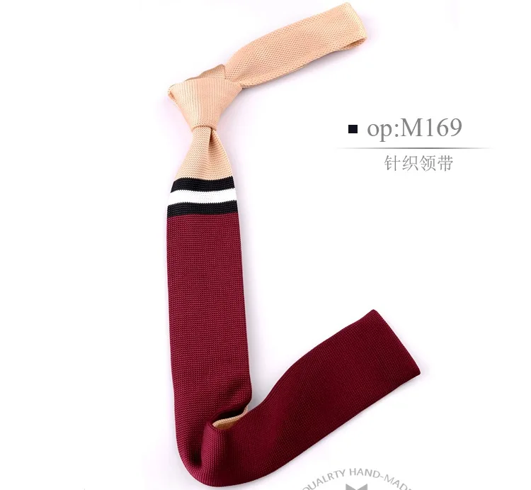 Men's Knitted Knit Leisure Striped Tie Classic Plain Corner Neck Ties For Men Skinny 5cm Normal Necktie Woven Designer Cravat