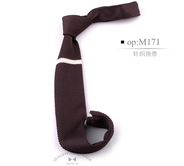 Men's Knitted Knit Leisure Striped Tie Classic Plain Corner Neck Ties For Men Skinny 5cm Normal Necktie Woven Designer Cravat