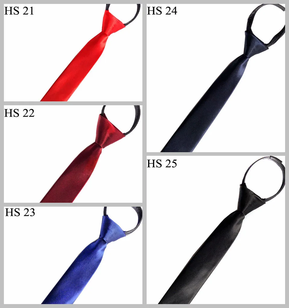 Men's Formal Zipper Necktie Red Dark Blue Black Color Polyester Satin Tie For Men Vintage Decoration Necktie Wedding Accessories