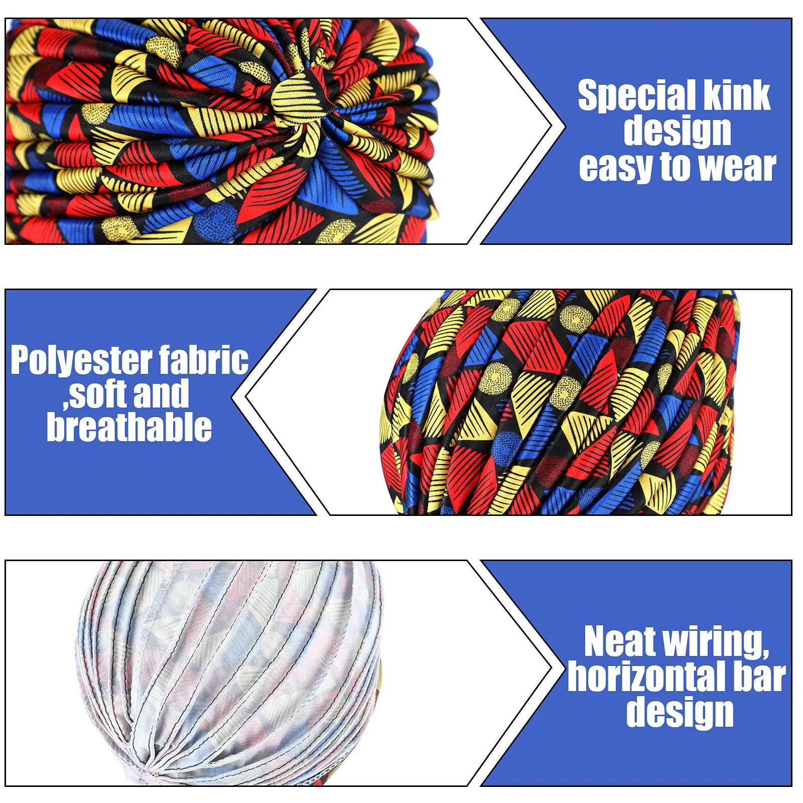 2022 New Print African Headtie Turban Cap Soft Stretch Twisted Pleated Beanie Head Wrap for Women Chemo Bonnet