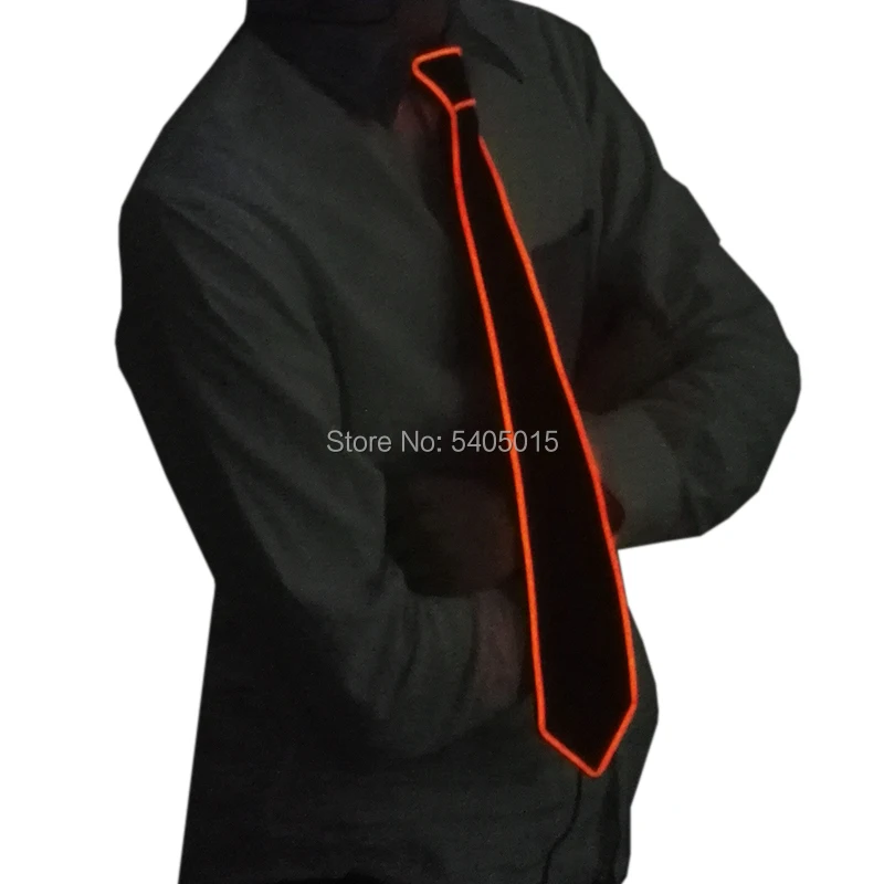 Flashing Neon Light LED Tie Halloween Christmas Dance Supplies Wedding Performance Decoration Luminous EL Wire Necktie