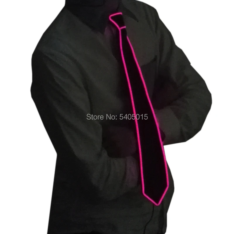 Flashing Neon Light LED Tie Halloween Christmas Dance Supplies Wedding Performance Decoration Luminous EL Wire Necktie