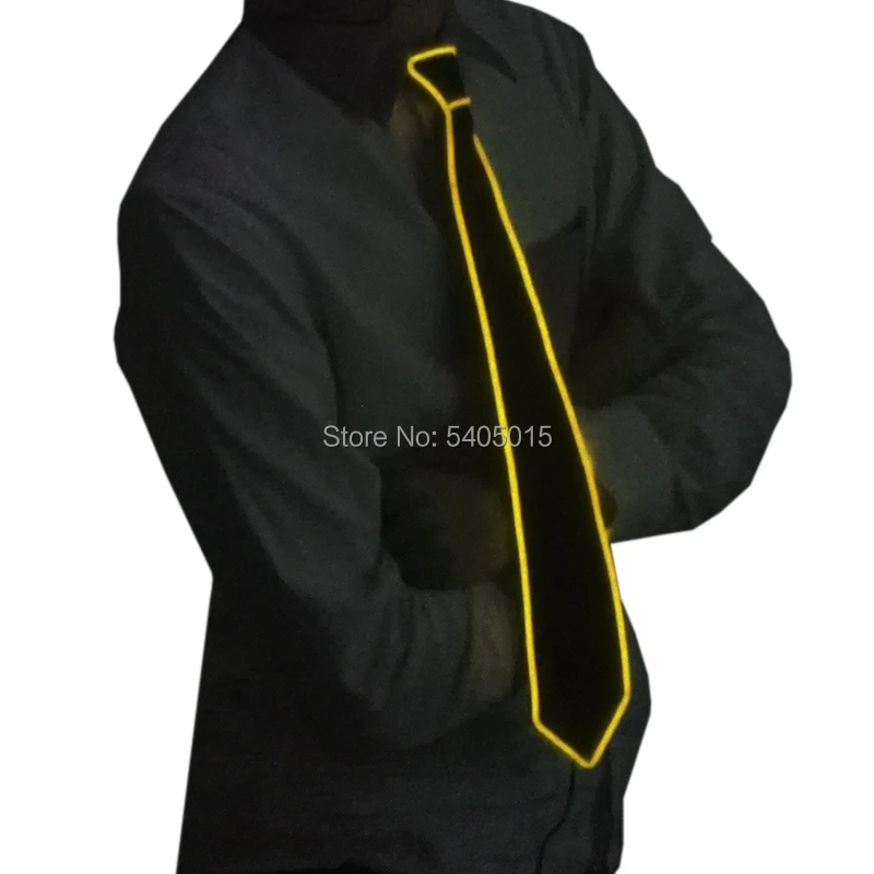 Flashing Neon Light LED Tie Halloween Christmas Dance Supplies Wedding Performance Decoration Luminous EL Wire Necktie