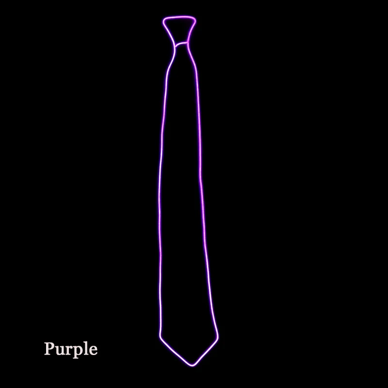 Flashing Neon Light LED Tie Halloween Christmas Dance Supplies Wedding Performance Decoration Luminous EL Wire Necktie