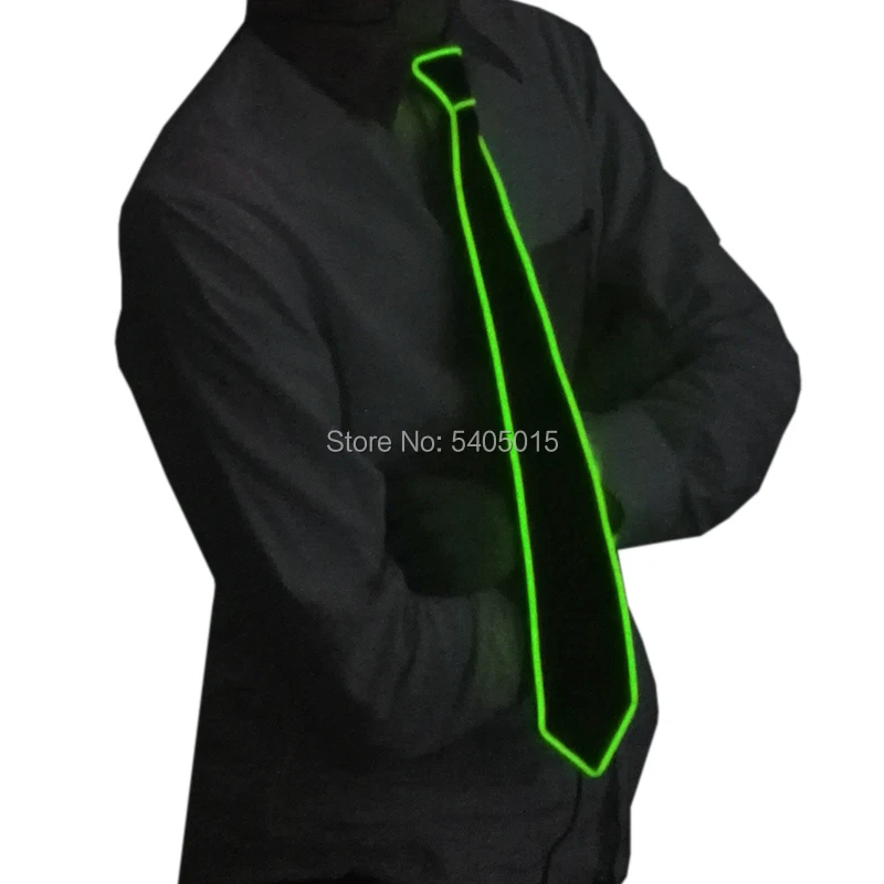 Flashing Neon Light LED Tie Halloween Christmas Dance Supplies Wedding Performance Decoration Luminous EL Wire Necktie