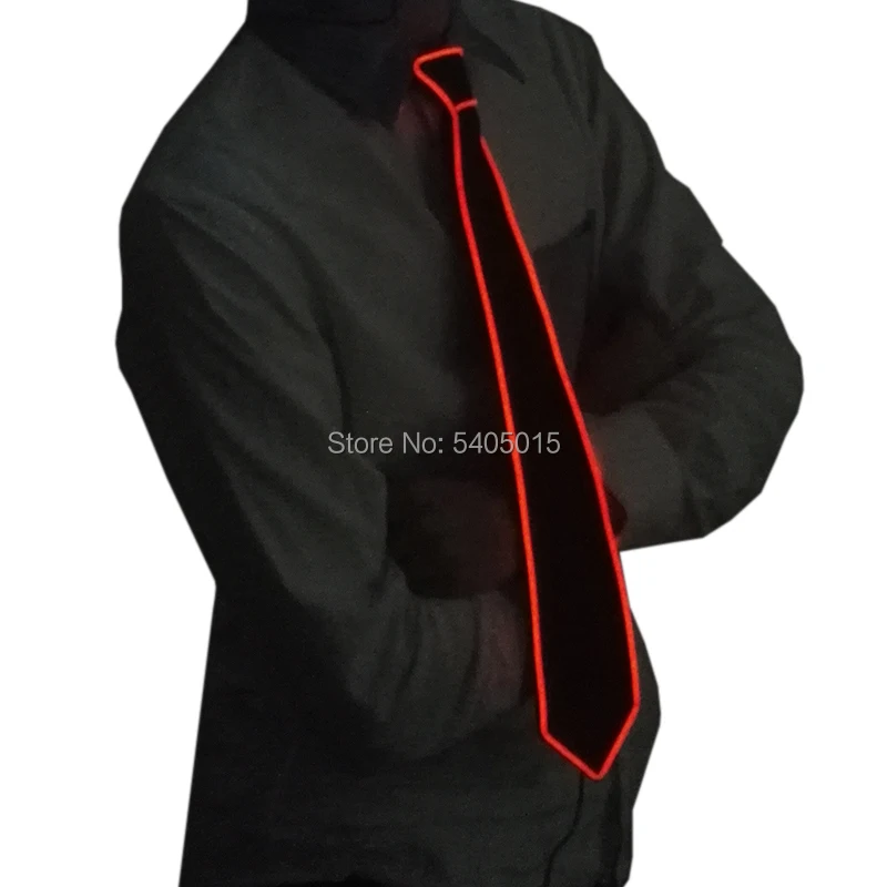 Flashing Neon Light LED Tie Halloween Christmas Dance Supplies Wedding Performance Decoration Luminous EL Wire Necktie