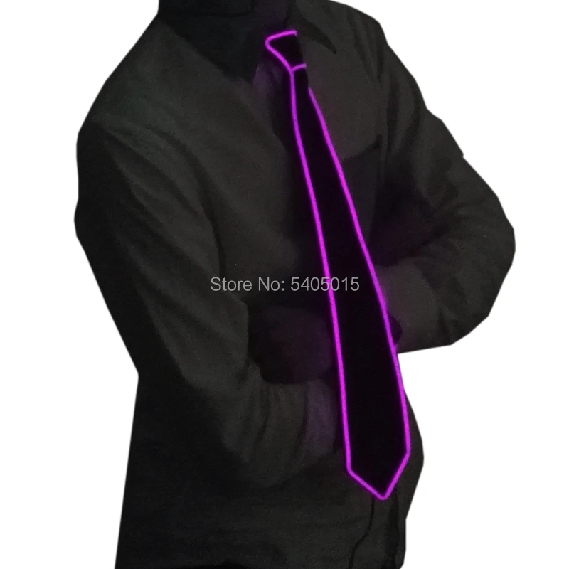 Flashing Neon Light LED Tie Halloween Christmas Dance Supplies Wedding Performance Decoration Luminous EL Wire Necktie