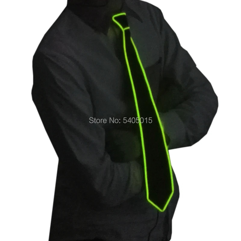 Flashing Neon Light LED Tie Halloween Christmas Dance Supplies Wedding Performance Decoration Luminous EL Wire Necktie