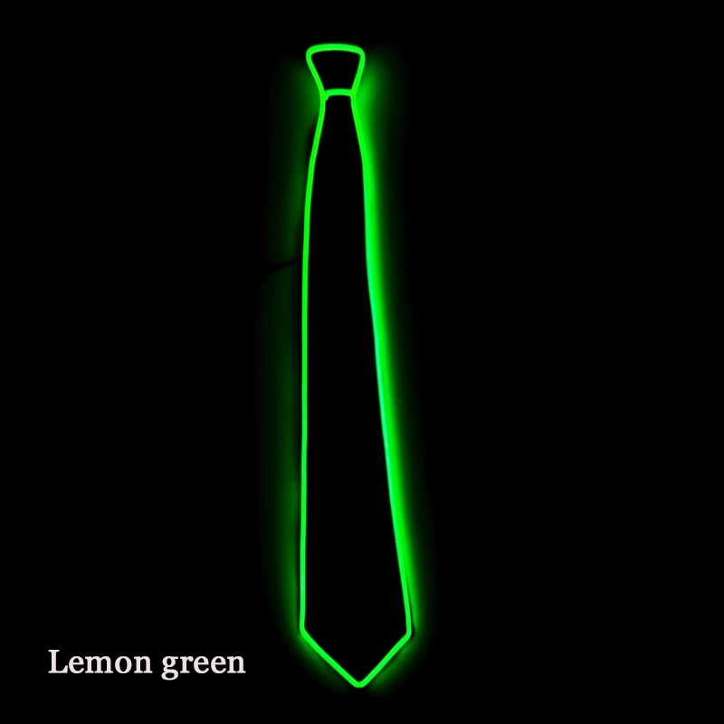 Flashing Neon Light LED Tie Halloween Christmas Dance Supplies Wedding Performance Decoration Luminous EL Wire Necktie
