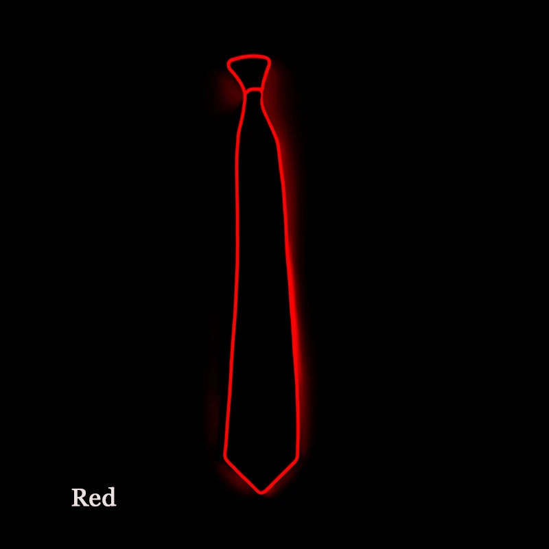 Flashing Neon Light LED Tie Halloween Christmas Dance Supplies Wedding Performance Decoration Luminous EL Wire Necktie