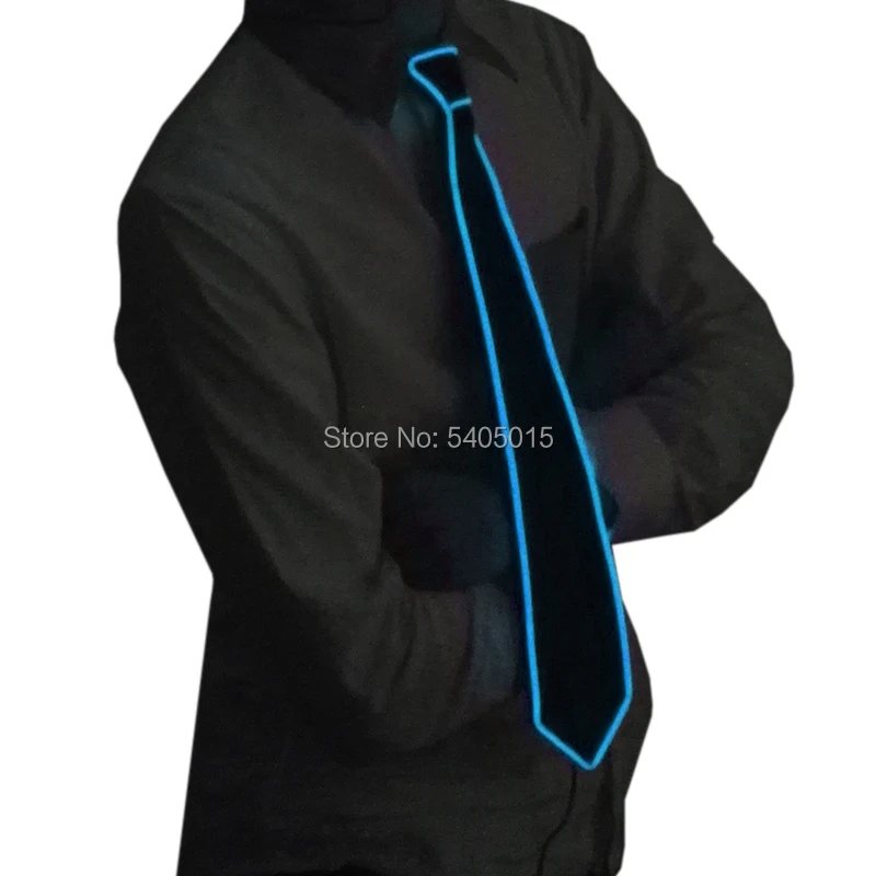 Flashing Neon Light LED Tie Halloween Christmas Dance Supplies Wedding Performance Decoration Luminous EL Wire Necktie