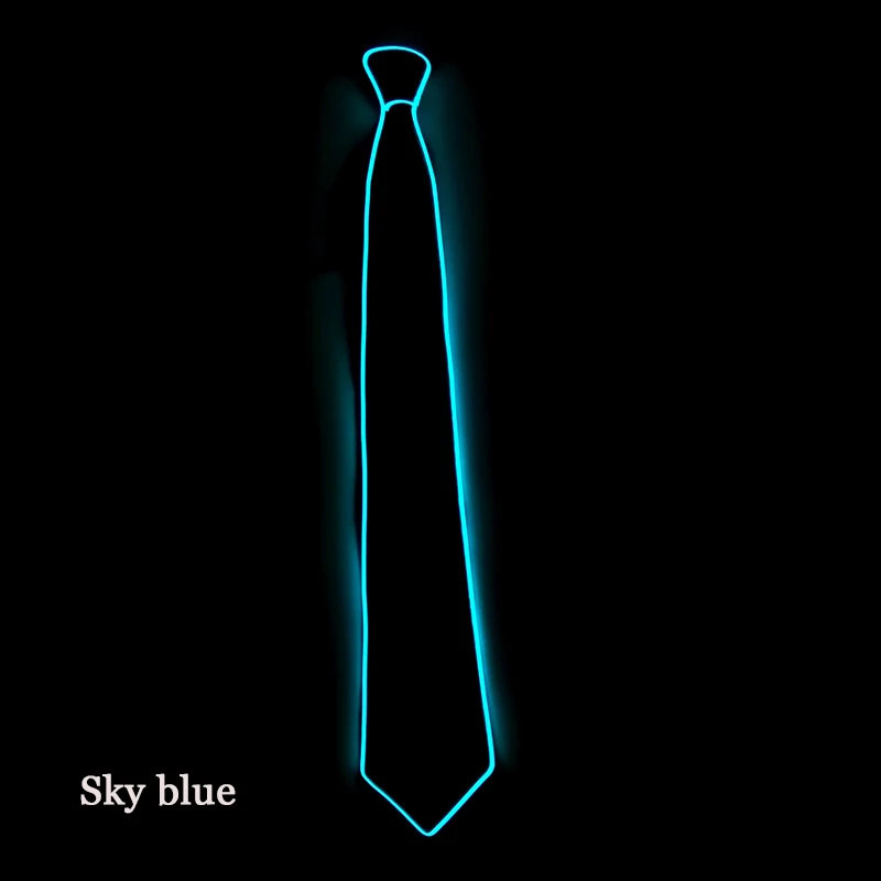 Flashing Neon Light LED Tie Halloween Christmas Dance Supplies Wedding Performance Decoration Luminous EL Wire Necktie