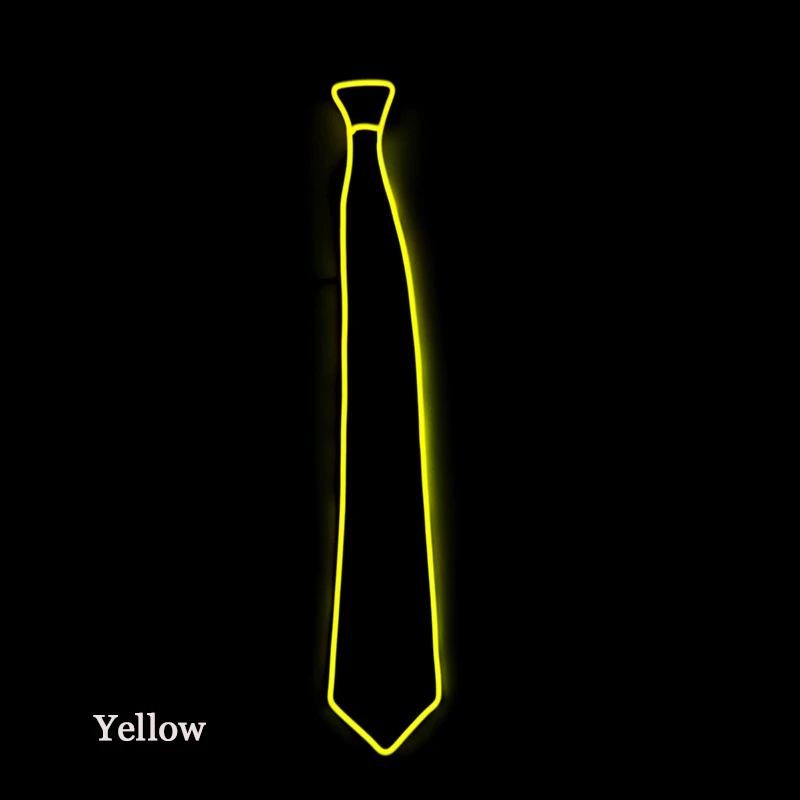 Flashing Neon Light LED Tie Halloween Christmas Dance Supplies Wedding Performance Decoration Luminous EL Wire Necktie