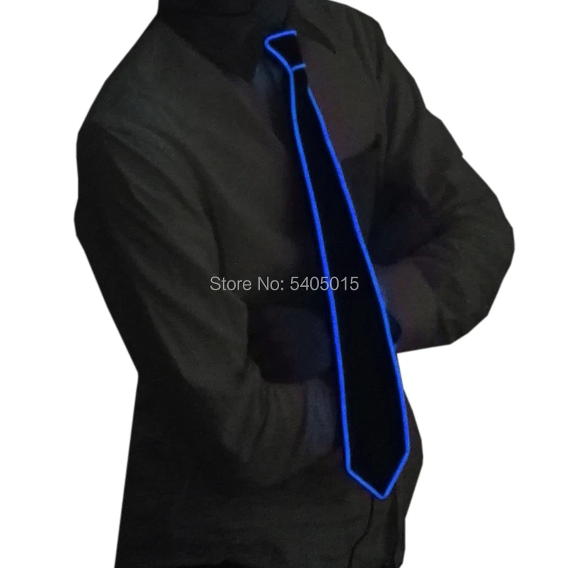 Flashing Neon Light LED Tie Halloween Christmas Dance Supplies Wedding Performance Decoration Luminous EL Wire Necktie
