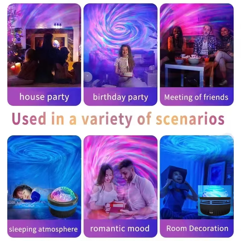 1pc Star Projector, Galaxy Projector, Water Ocean Wave Projector For Bedroom Night Light  Room Decor With 7-Colors Patterns