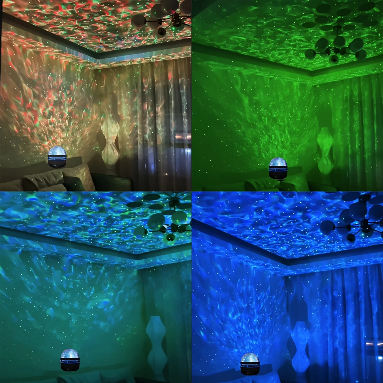 1pc Star Projector, Galaxy Projector, Water Ocean Wave Projector For Bedroom Night Light  Room Decor With 7-Colors Patterns