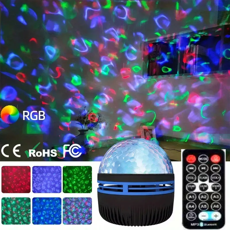 1pc Star Projector, Galaxy Projector, Water Ocean Wave Projector For Bedroom Night Light  Room Decor With 7-Colors Patterns