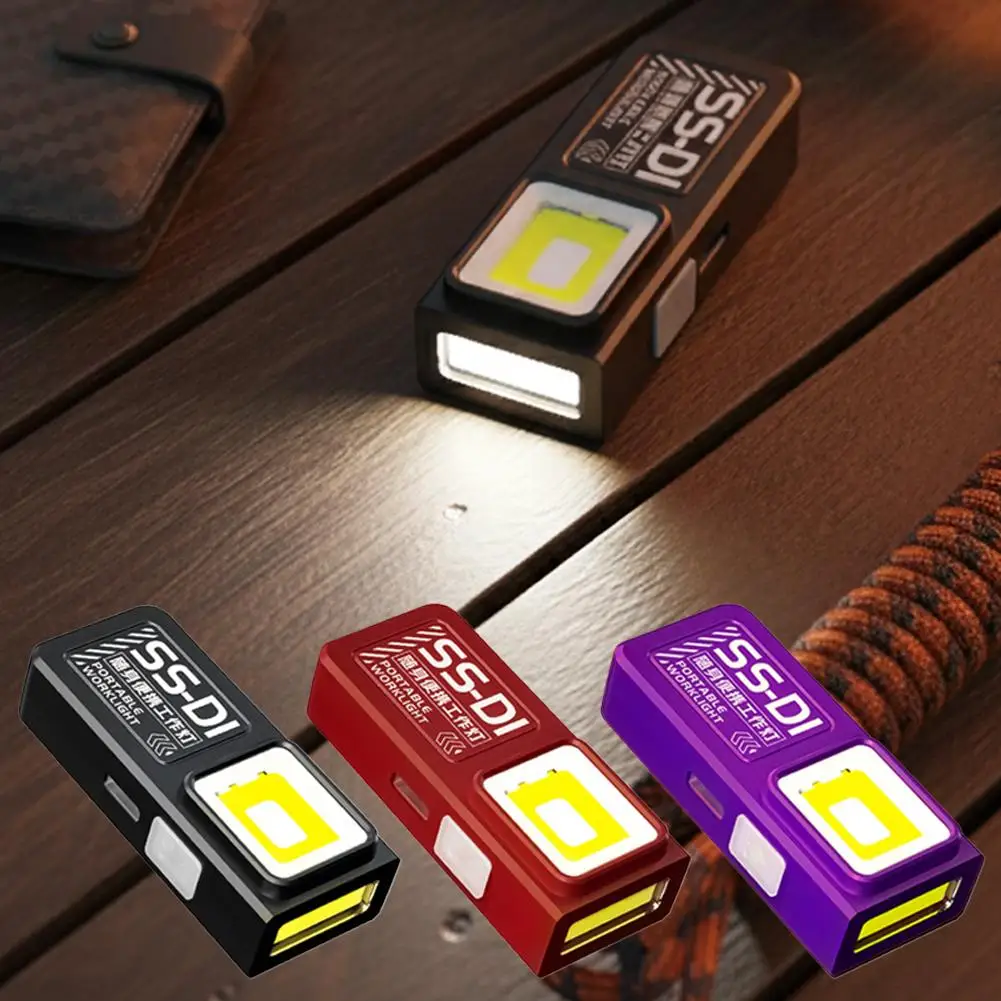 Portable Mini COB LED Flashlight Rechargeable Powerful Work Light with Clip Magnet Waterproof EDC Camping Walking Pocket Lamp