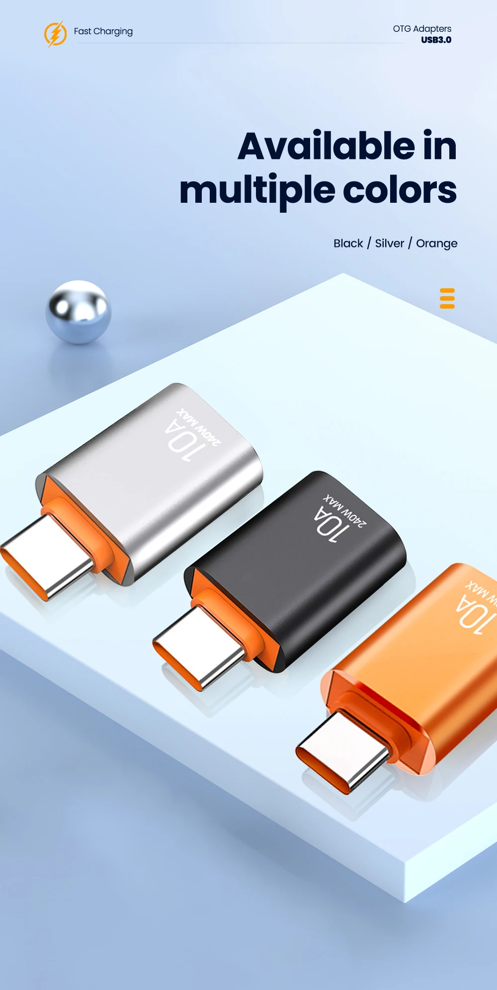 Elough 10A USB Type C To USB A Adapter USB 3.0to Type C OTG Converter Connector For Macbook iPad Huawei Xiaomi Samsung
