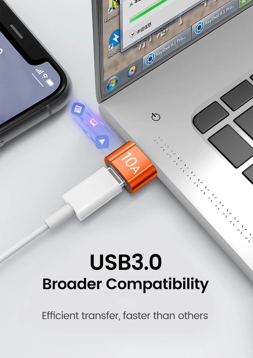 Elough 10A USB Type C To USB A Adapter USB 3.0to Type C OTG Converter Connector For Macbook iPad Huawei Xiaomi Samsung