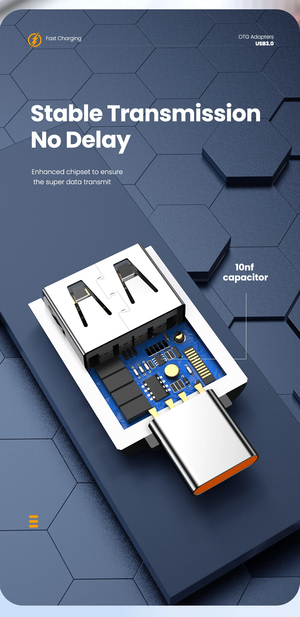 Elough 10A USB Type C To USB A Adapter USB 3.0to Type C OTG Converter Connector For Macbook iPad Huawei Xiaomi Samsung