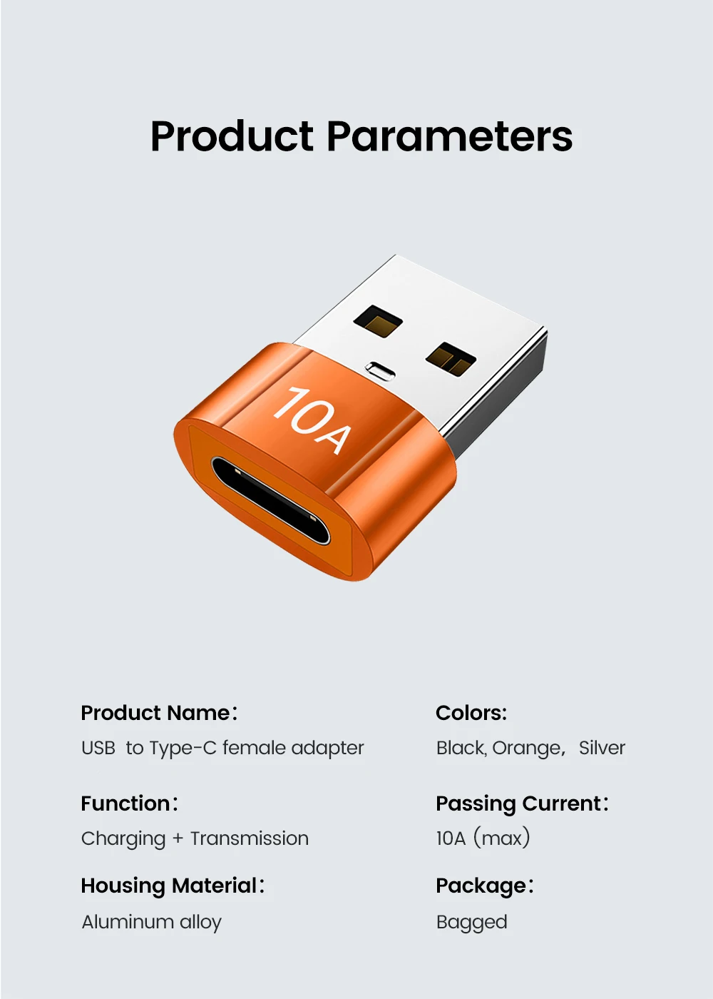 Elough 10A USB Type C To USB A Adapter USB 3.0to Type C OTG Converter Connector For Macbook iPad Huawei Xiaomi Samsung