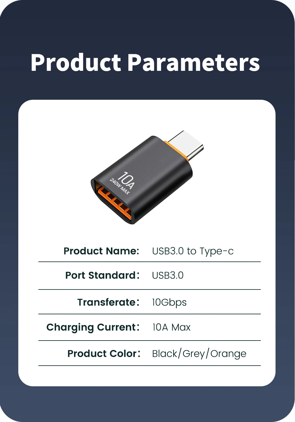 Elough 10A USB Type C To USB A Adapter USB 3.0to Type C OTG Converter Connector For Macbook iPad Huawei Xiaomi Samsung