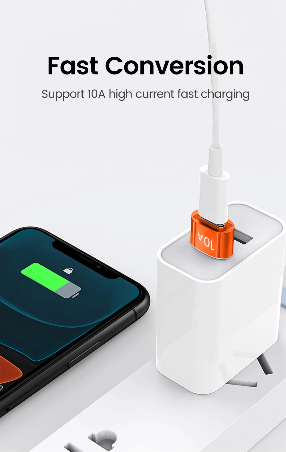 Elough 10A USB Type C To USB A Adapter USB 3.0to Type C OTG Converter Connector For Macbook iPad Huawei Xiaomi Samsung