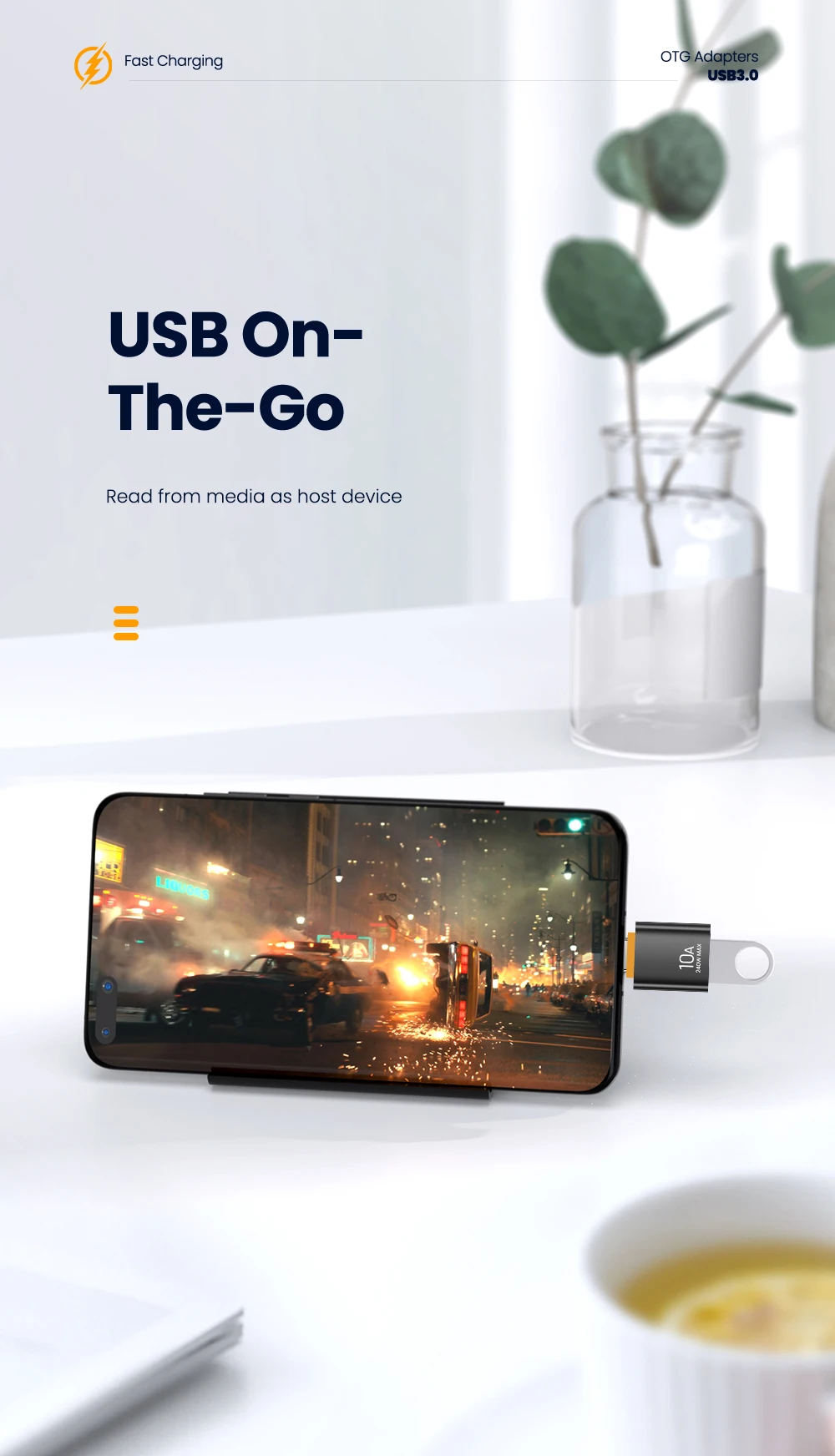Elough 10A USB Type C To USB A Adapter USB 3.0to Type C OTG Converter Connector For Macbook iPad Huawei Xiaomi Samsung