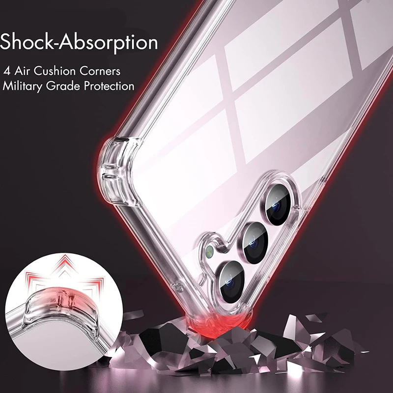 Hybrid Shockproof Case For Samsung Galaxy S26 S25 FE S24 S23 S21 S22 Plus Ultra Clear Hard Case For Samsung A57 A37 A56 A36 A54