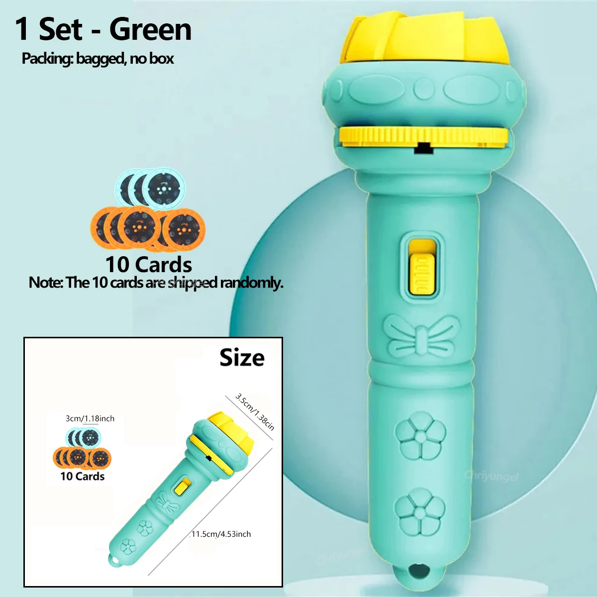 Projector Flashlight for Kids 10 Cards 80 Patterns Bedtime Toys Cartoon Light Educational Toy Gift for Toddler Boys Girls