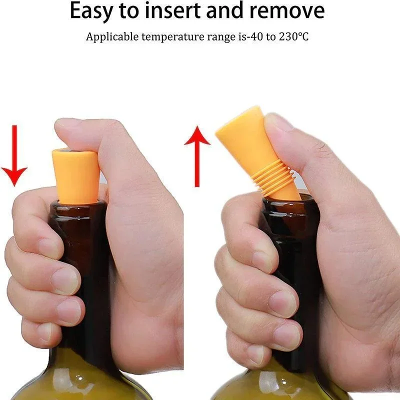 1PC Silicone Wine and Beverage Bottle Cap Set Leak Proof Champagne Bottles Sealer Stoppers Wine Cork Saver Stopper Reusable