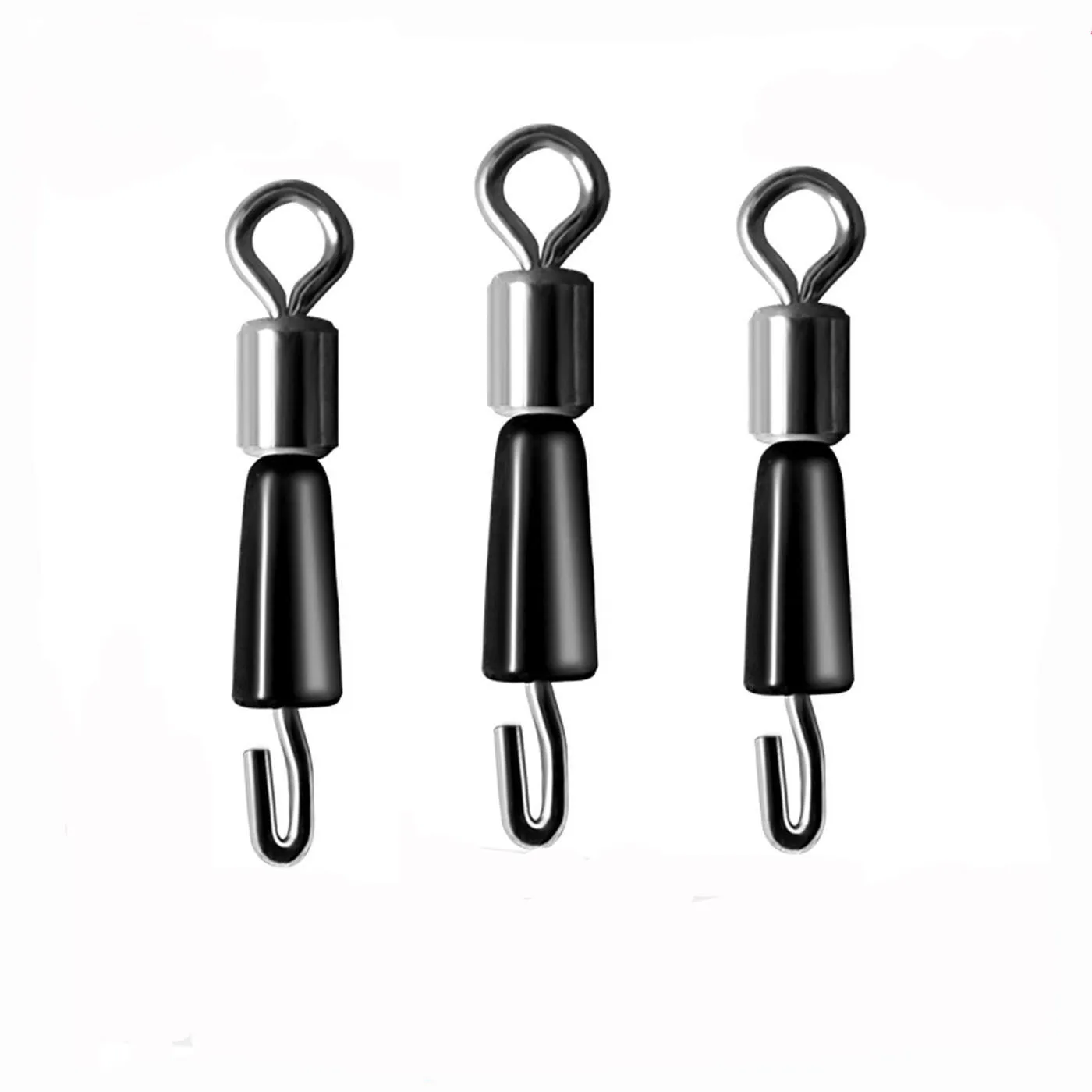 30/50PCS Bearing Swivels Ball Bearing Swivel Solid Rings Fishing Connector Ocean Boat Quick Fast Link Connector