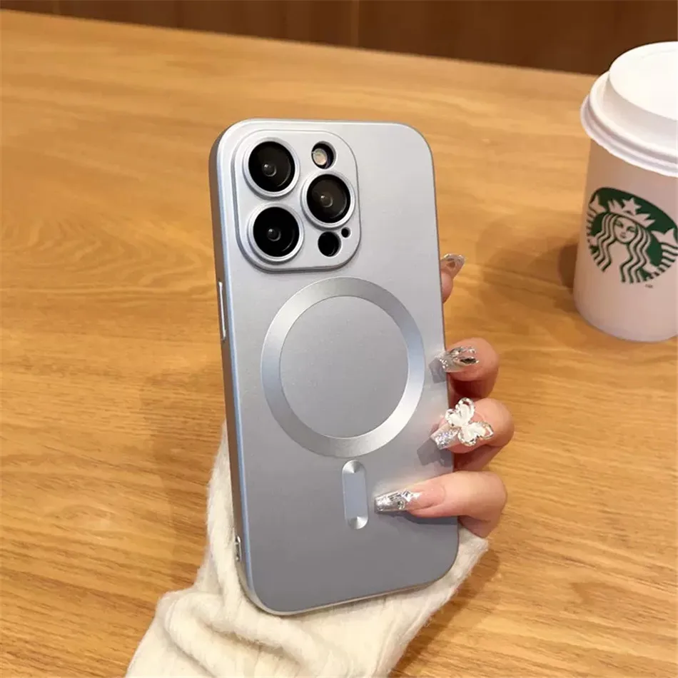 For Magsafe Magnetic Wireless Charge Case For iPhone 17 16 15 14 13 12 11 Pro Max Plus Air Silicone Glass Lens Protection Cover
