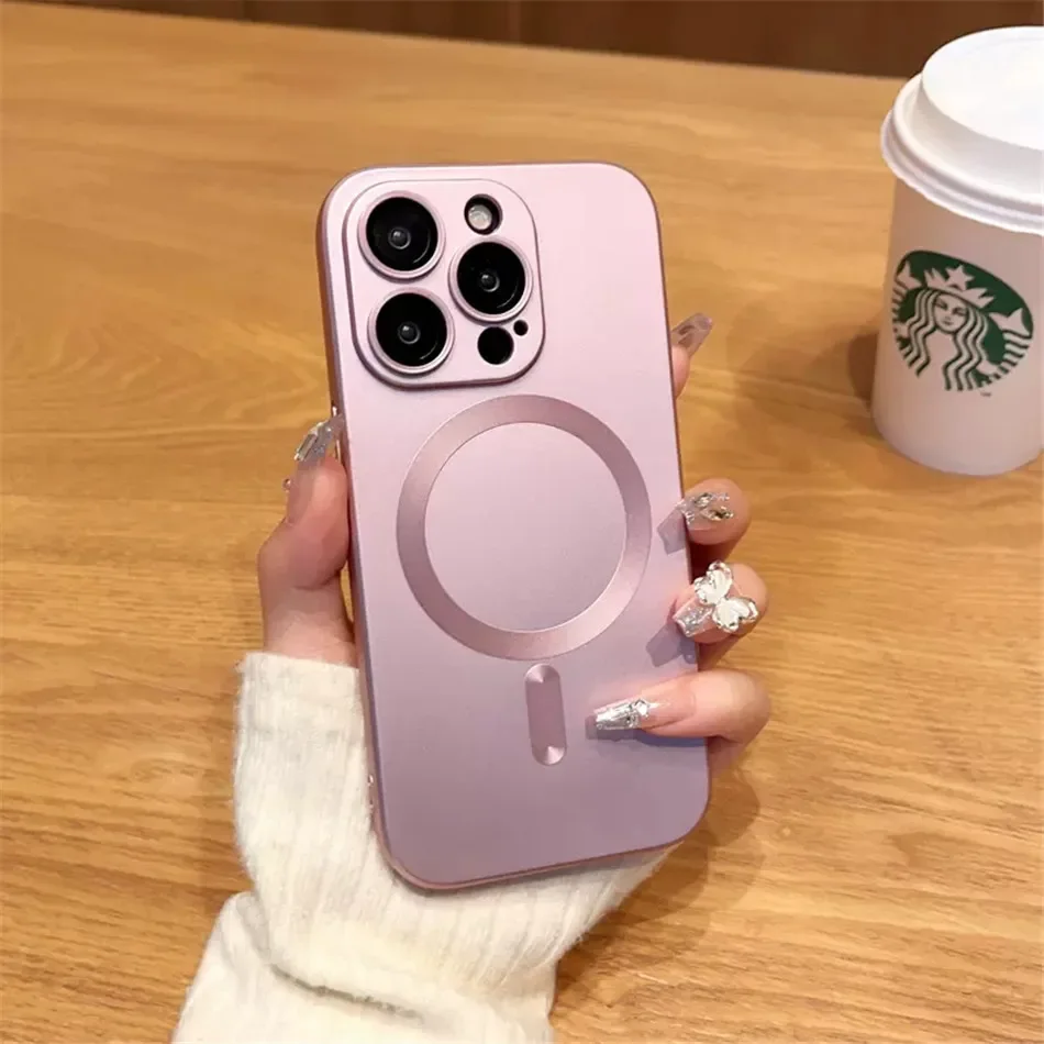 For Magsafe Magnetic Wireless Charge Case For iPhone 17 16 15 14 13 12 11 Pro Max Plus Air Silicone Glass Lens Protection Cover