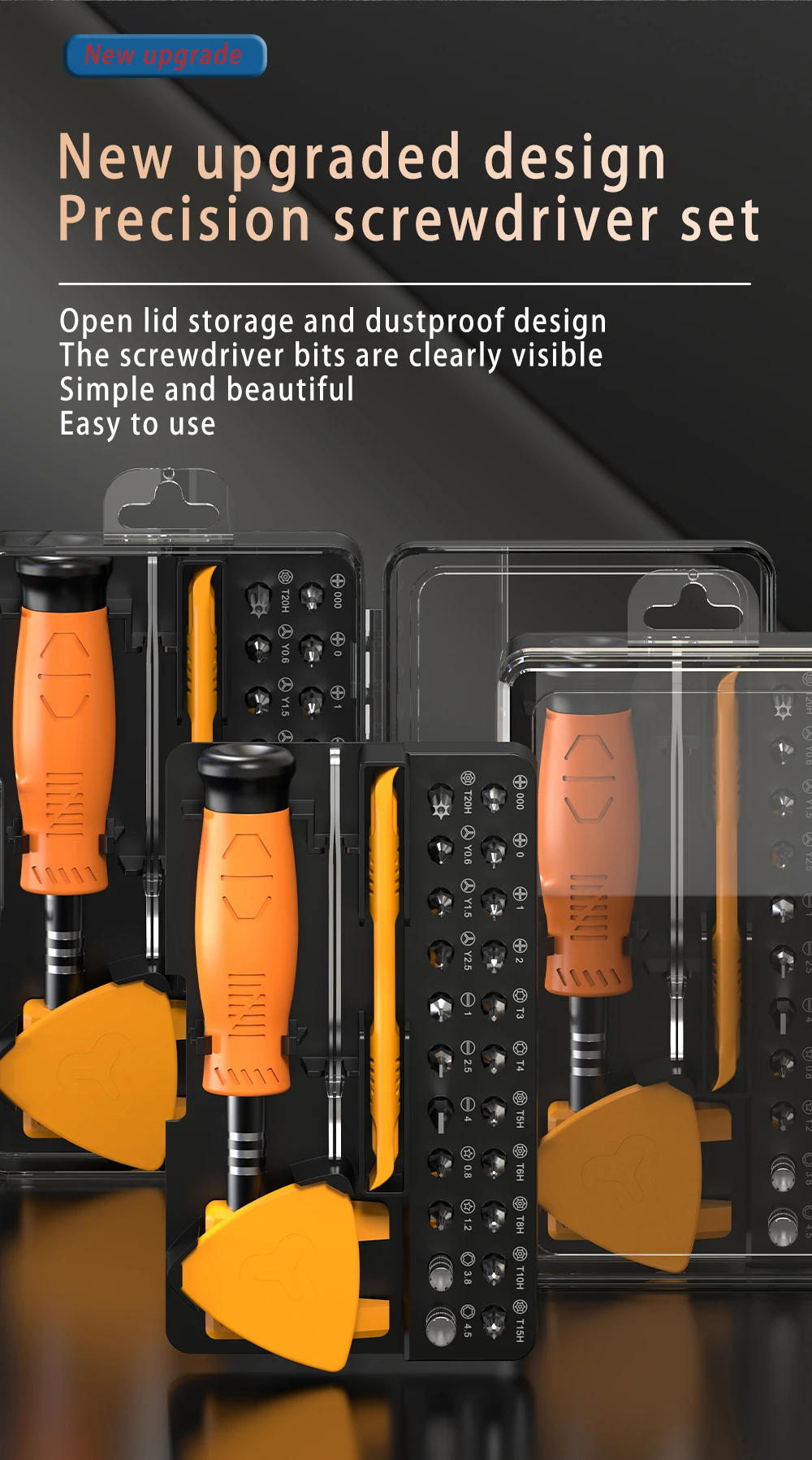32 in 1 Multifunctional Screwdriver Set with 30 PCS Torx Phillips Magnetic Screw Driver Bits Hand Repair Tool for Phone Watch PC