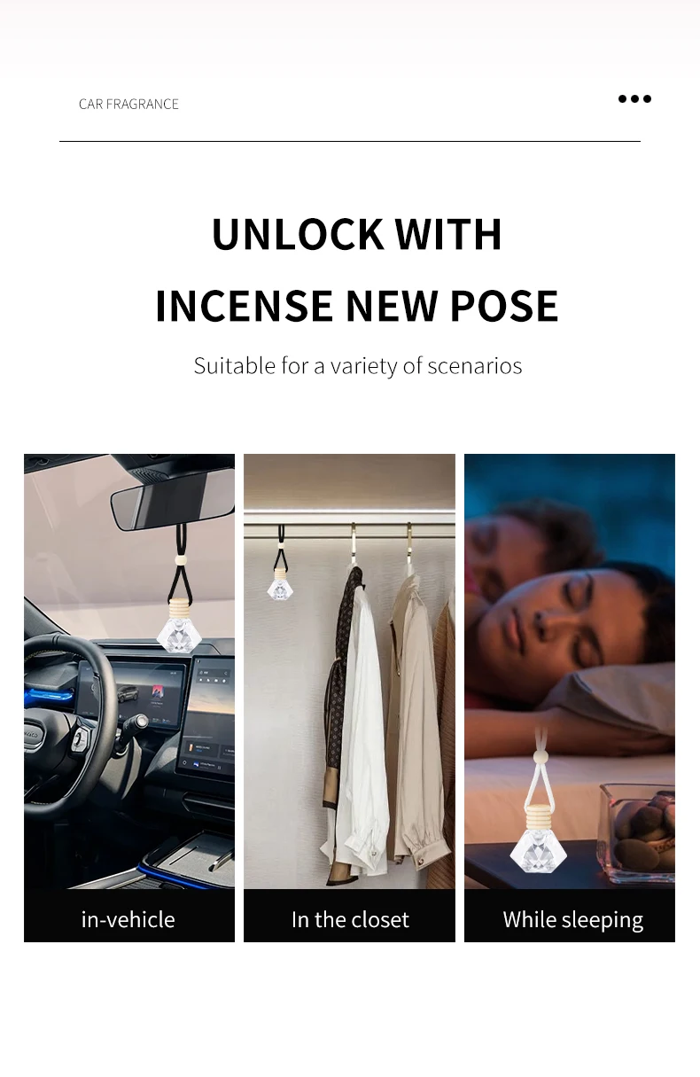 1pc 8ml Car Suspension Air Freshener, Cute Car Air Diffuser, Home Fragrance, Car Air Freshener Suitable for Wardrobes, Indoor An