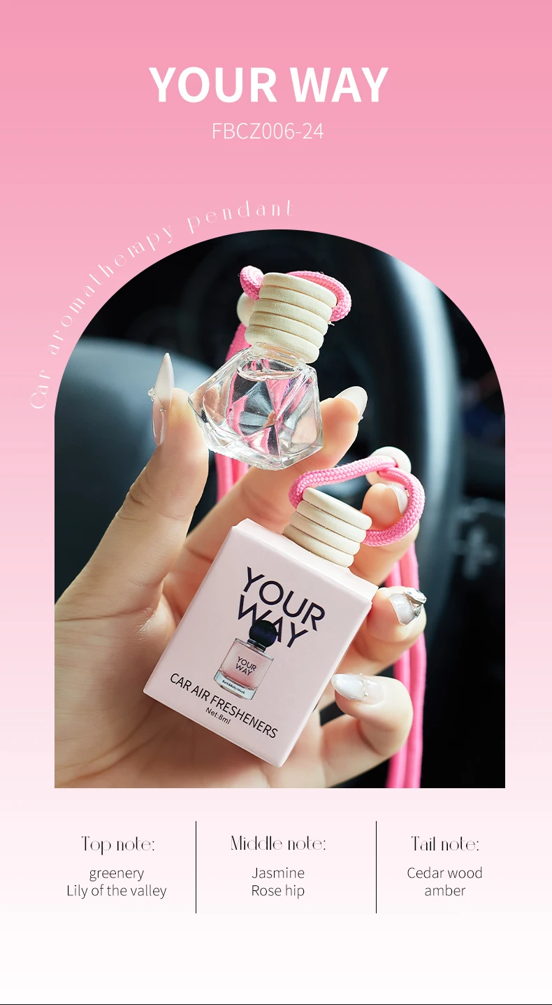 1pc 8ml Car Suspension Air Freshener, Cute Car Air Diffuser, Home Fragrance, Car Air Freshener Suitable for Wardrobes, Indoor An