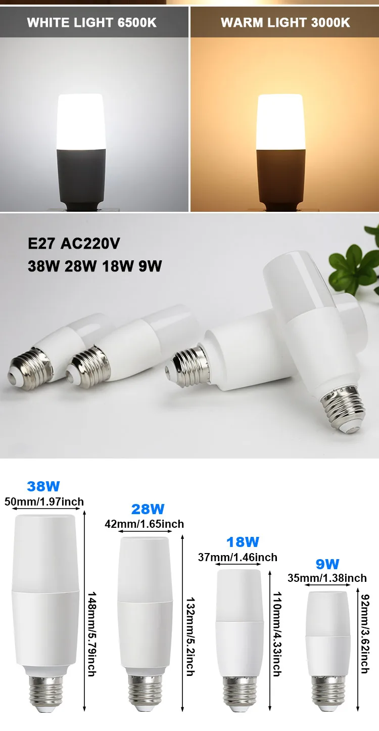 9W 18W 28W 38W LED Bulb AC 220V E27 LED Lamp Energy Saving Lamps Home Derection Living Room Lampada LED Light Spotlight Lighting