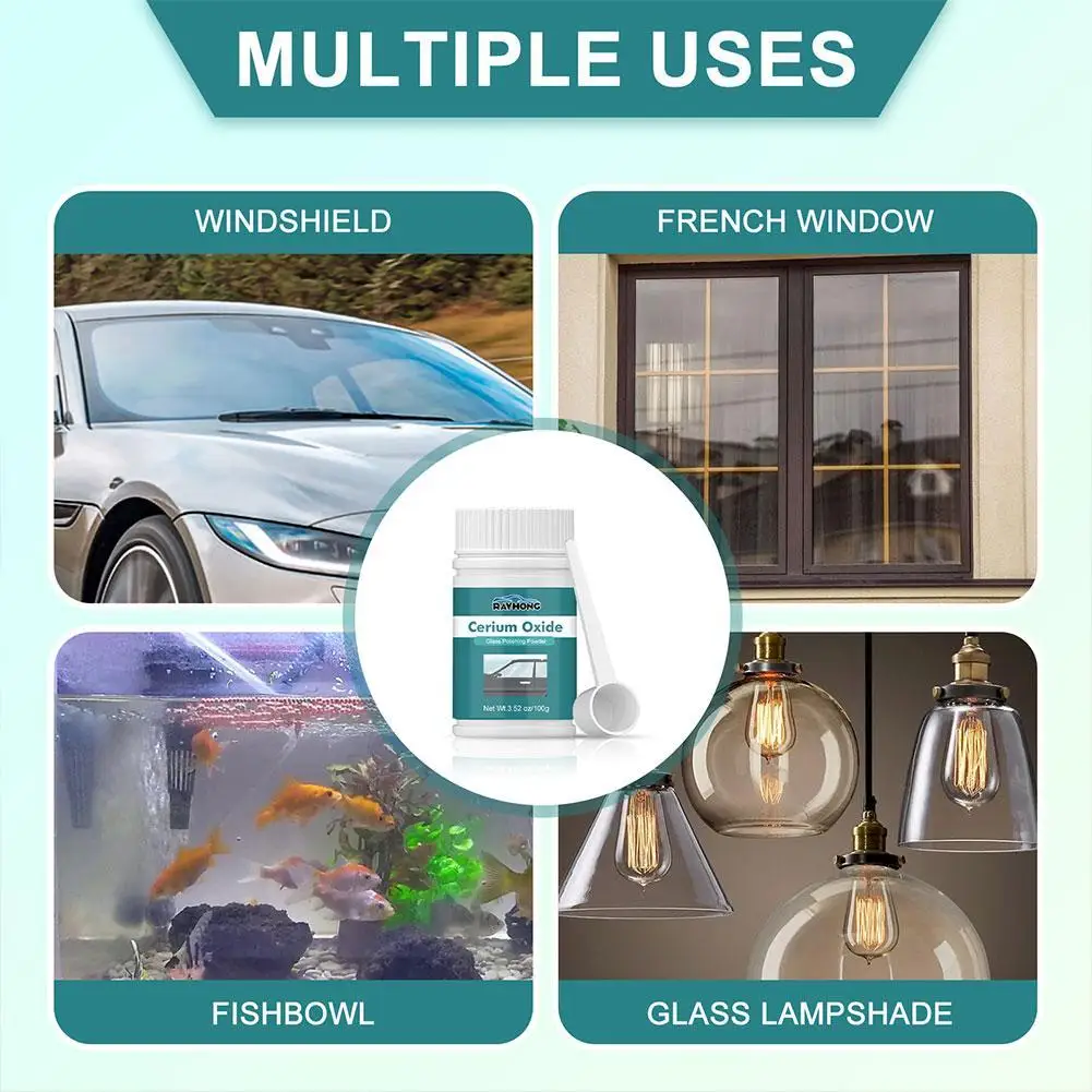 Cerium Oxide Glass Polishing Powder Window Windscreen Windshield Scratch Remover Repair Waxing Polish Pad Cerium Oxide for Glass
