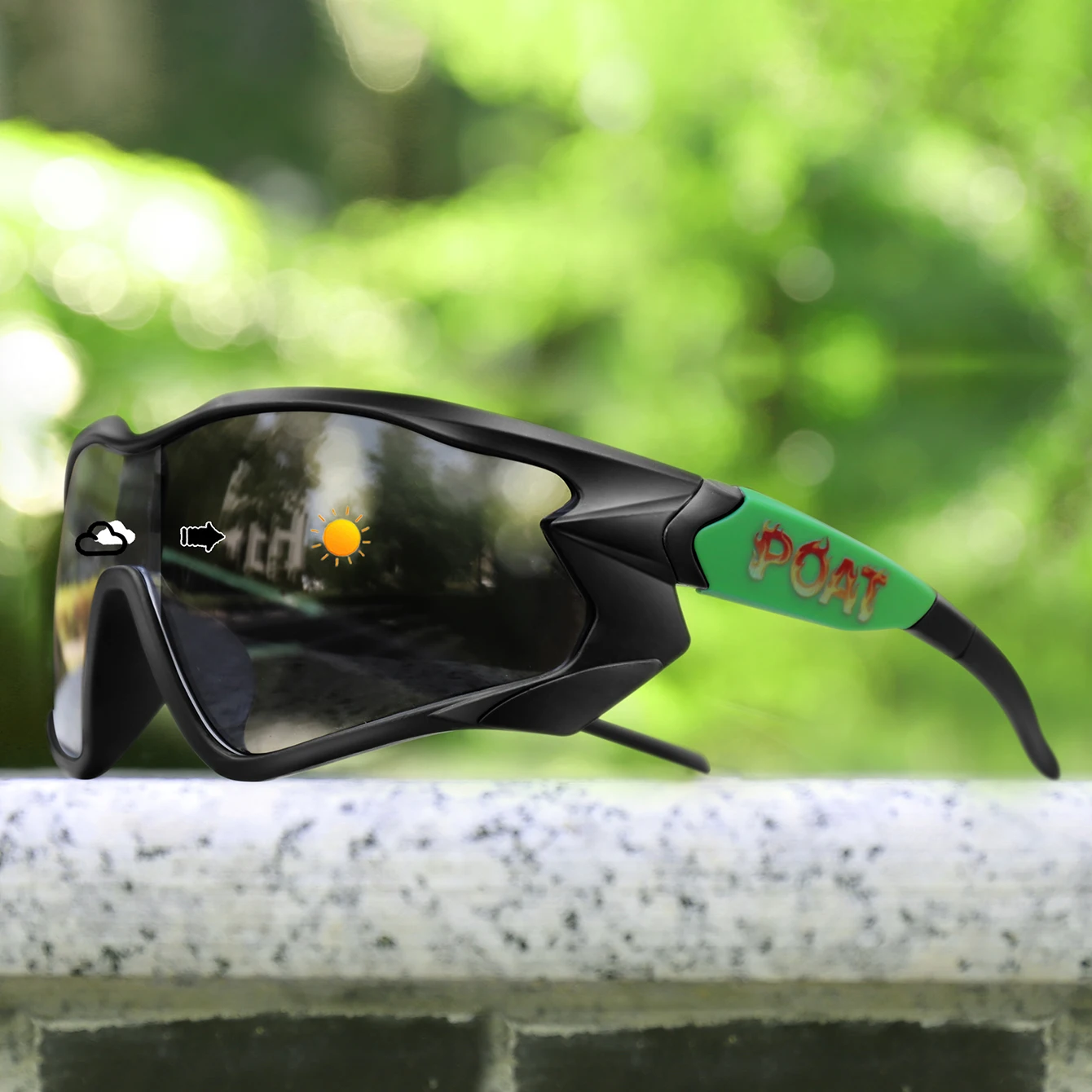 Men Women Photochromic Motorcycle Glasses Outdoor Sports Big Frame Windproof Cycling Running Hiking Goggles