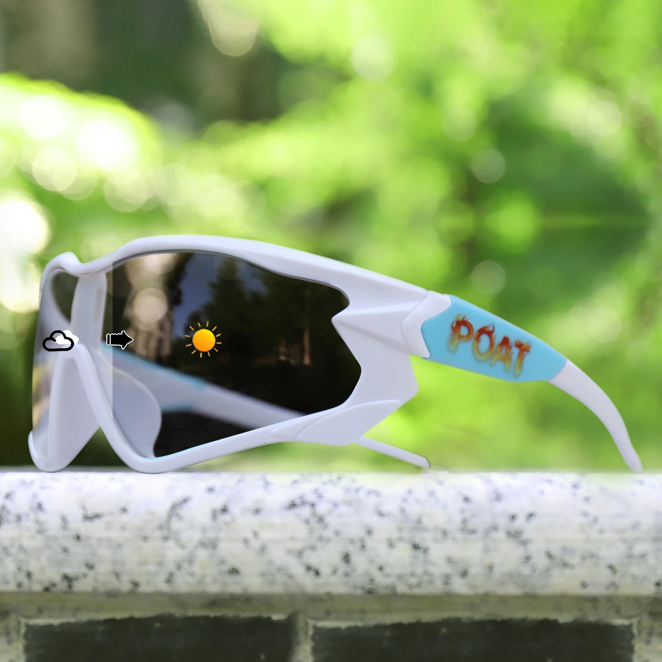 Men Women Photochromic Motorcycle Glasses Outdoor Sports Big Frame Windproof Cycling Running Hiking Goggles