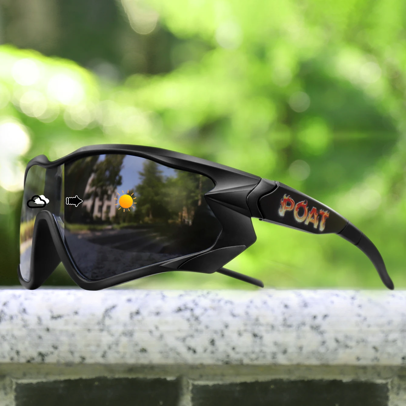 Men Women Photochromic Motorcycle Glasses Outdoor Sports Big Frame Windproof Cycling Running Hiking Goggles