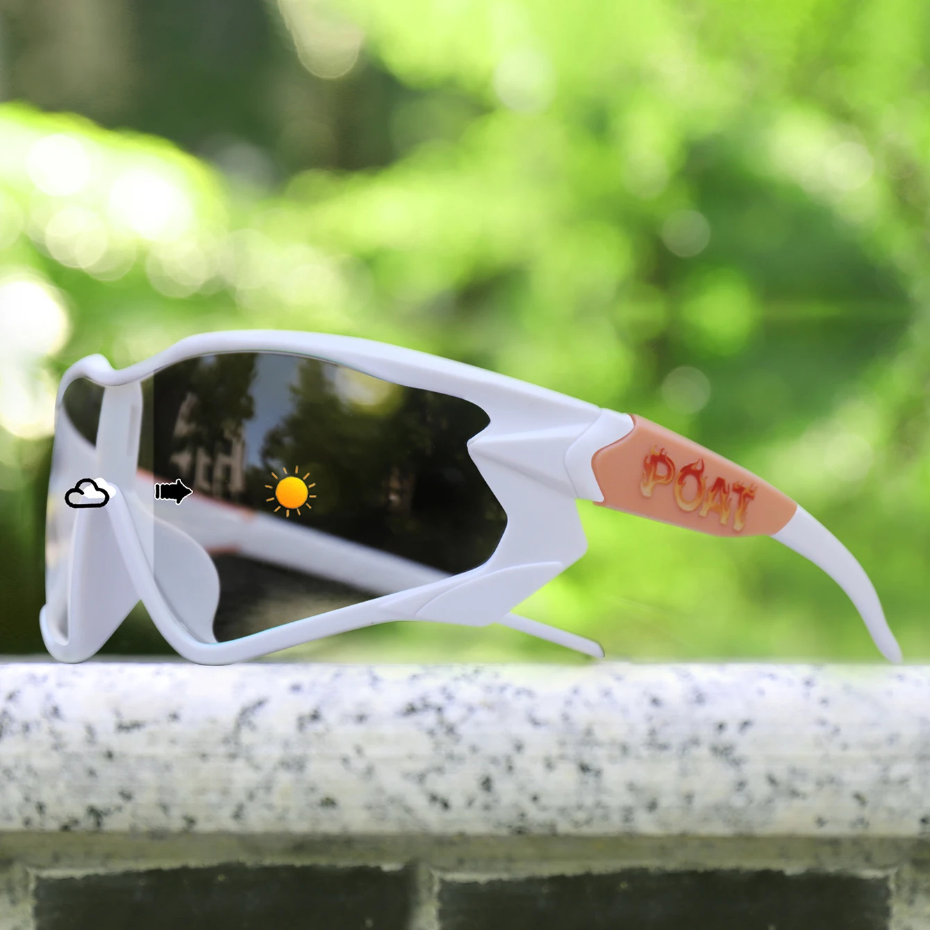 Men Women Photochromic Motorcycle Glasses Outdoor Sports Big Frame Windproof Cycling Running Hiking Goggles