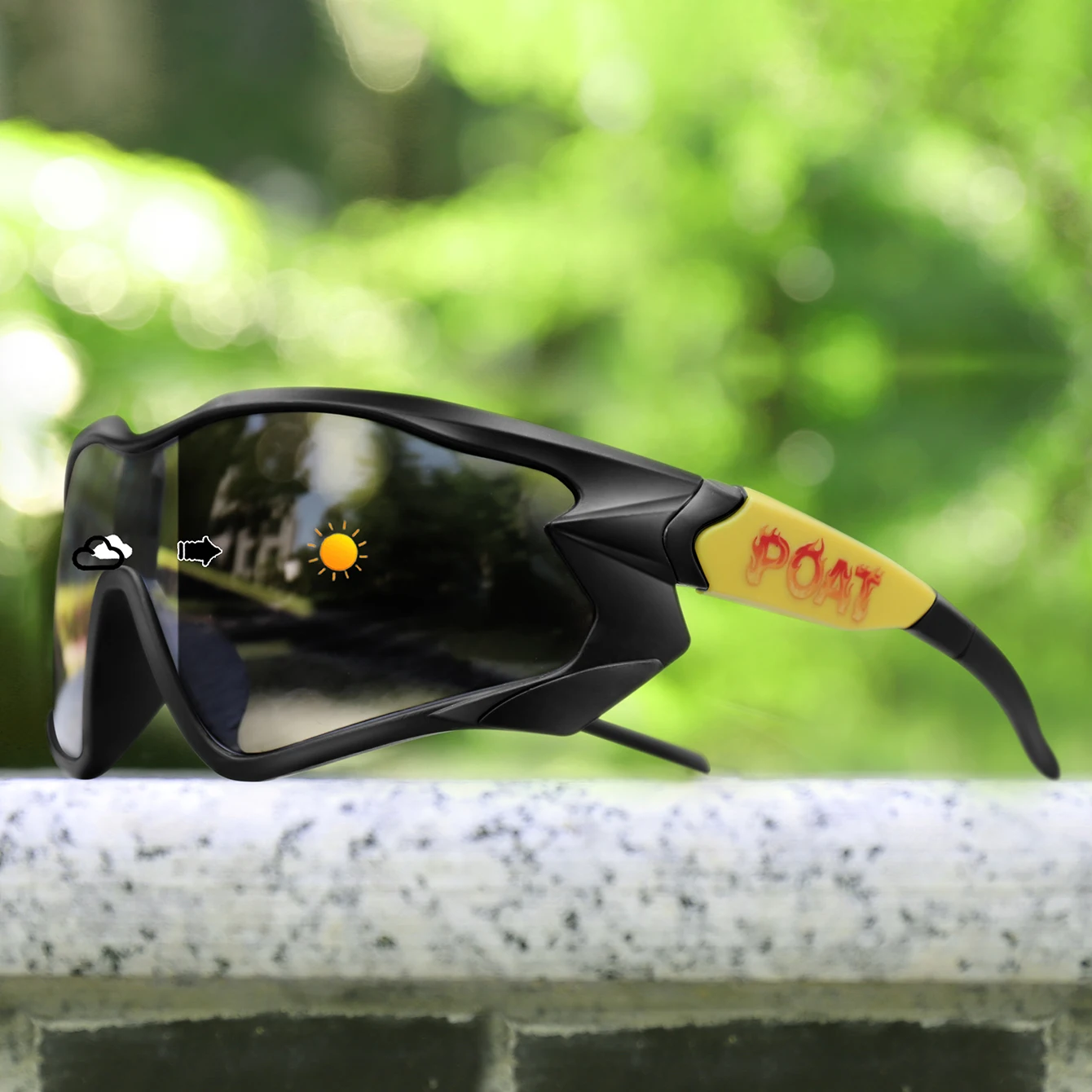 Men Women Photochromic Motorcycle Glasses Outdoor Sports Big Frame Windproof Cycling Running Hiking Goggles