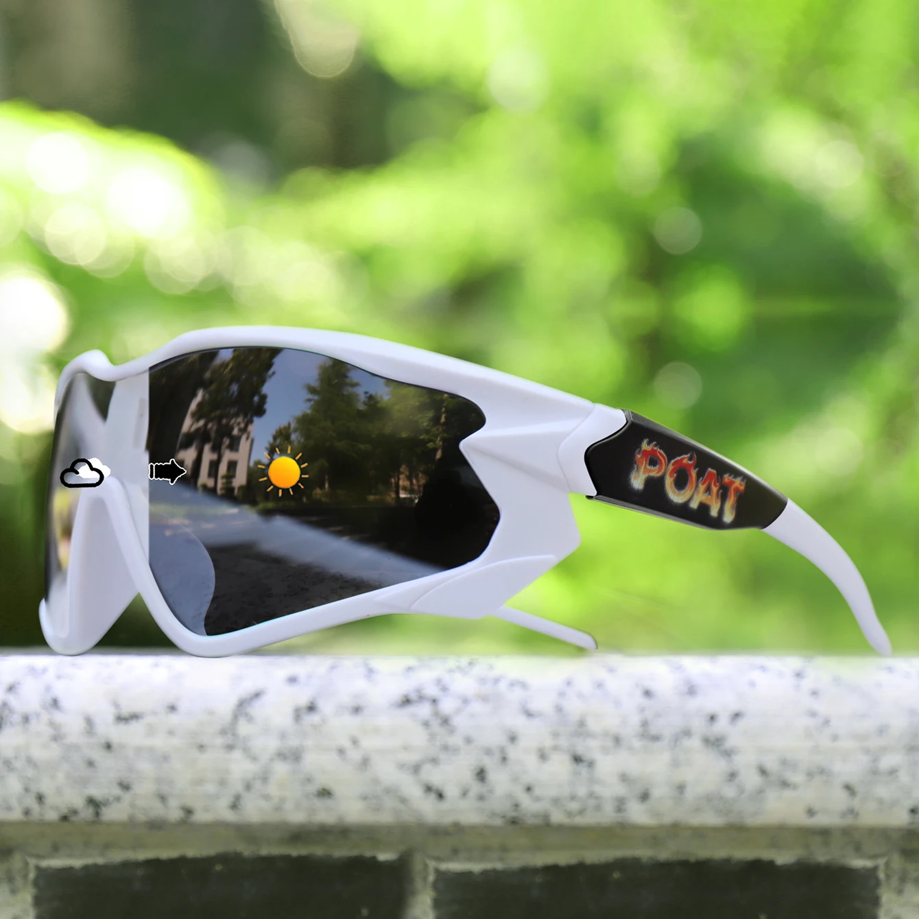 Men Women Photochromic Motorcycle Glasses Outdoor Sports Big Frame Windproof Cycling Running Hiking Goggles