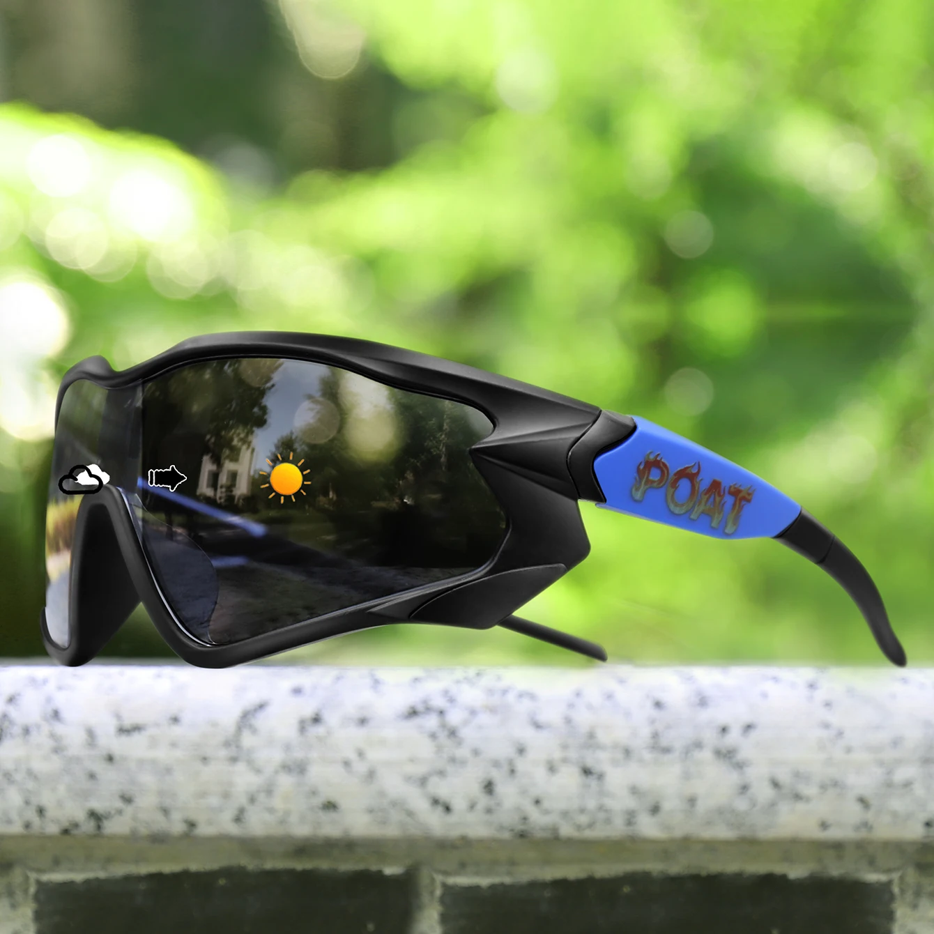 Men Women Photochromic Motorcycle Glasses Outdoor Sports Big Frame Windproof Cycling Running Hiking Goggles