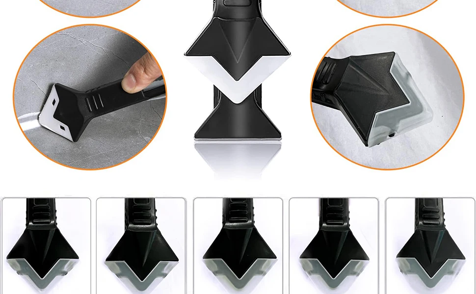 Silicone Scraper Squeegee Glue Remover Knife Caulking Angle Beauty Crack Trowel Tool Grout Scraper Kit 5in1 Multifunctional Home