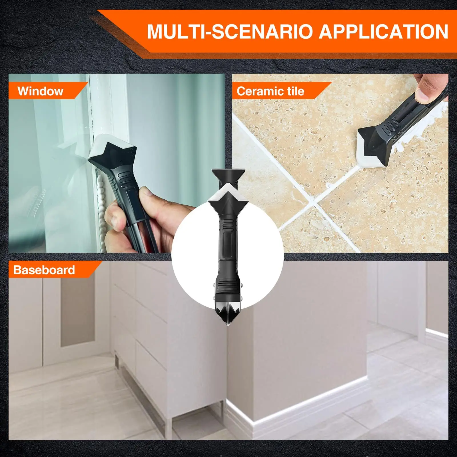Silicone Scraper Squeegee Glue Remover Knife Caulking Angle Beauty Crack Trowel Tool Grout Scraper Kit 5in1 Multifunctional Home